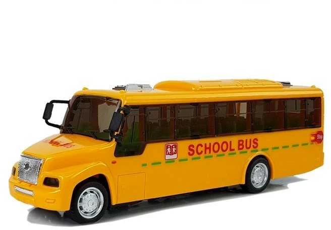 Mokyklinis autobusiukas su garsais ir šviesom, geltonas