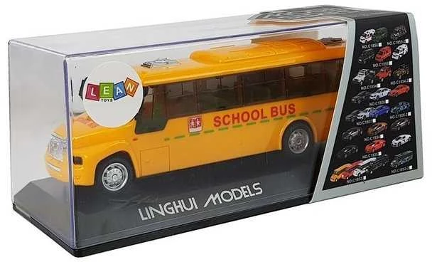 Mokyklinis autobusiukas su garsais ir šviesom, geltonas