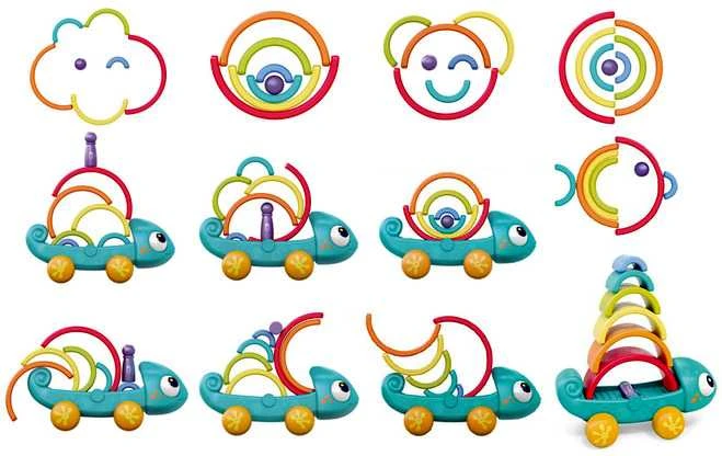 Montessori dėlionė Vaivorykštinis chameleonas
