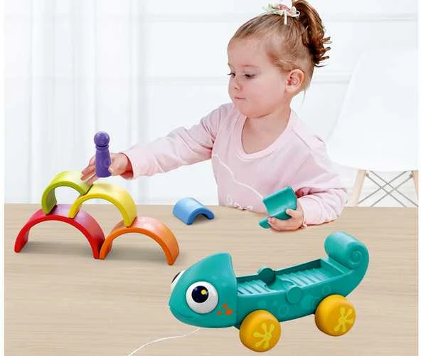 Montessori dėlionė Vaivorykštinis chameleonas