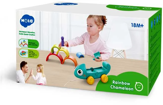 Montessori dėlionė Vaivorykštinis chameleonas