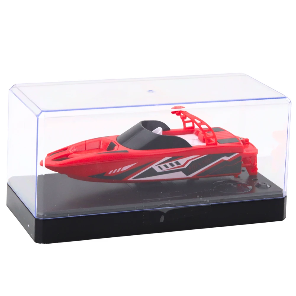 Motorlaivis su nuotolinio valdymo pultu RC, 15 cm, baltas/raudonas
