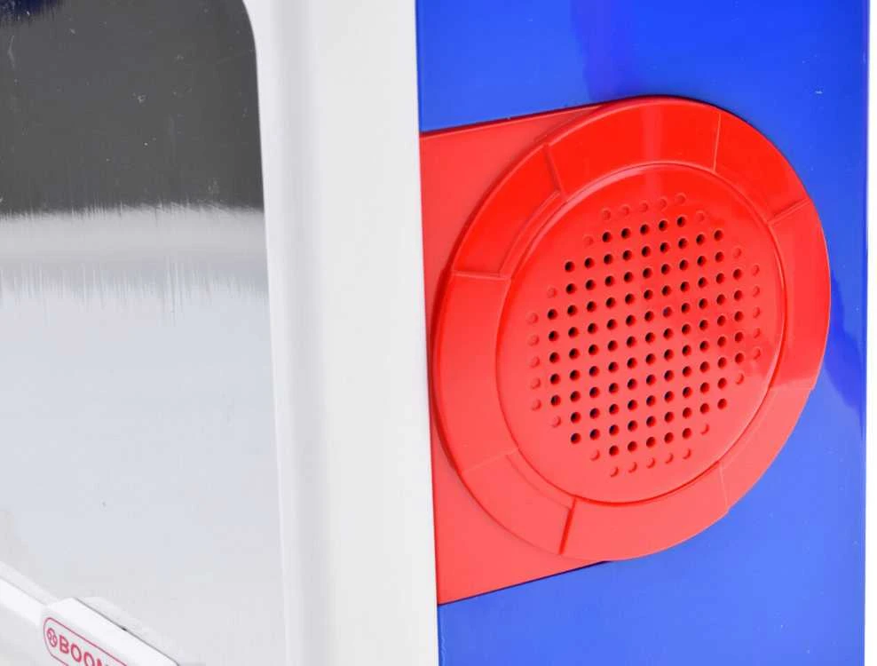 Muzikinis „boombox“ mėlynas garsiakalbis vaikams su mikrofonu