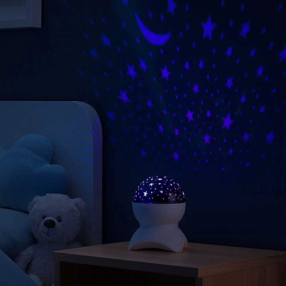 Naktinis LED šviestuvas-žvaigždžių projektorius 3in1, baltas