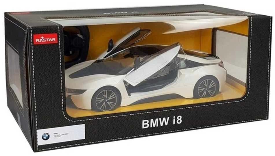 Nuotoliniu būdu valdomas automobilis BMW i8 Rastar, baltas