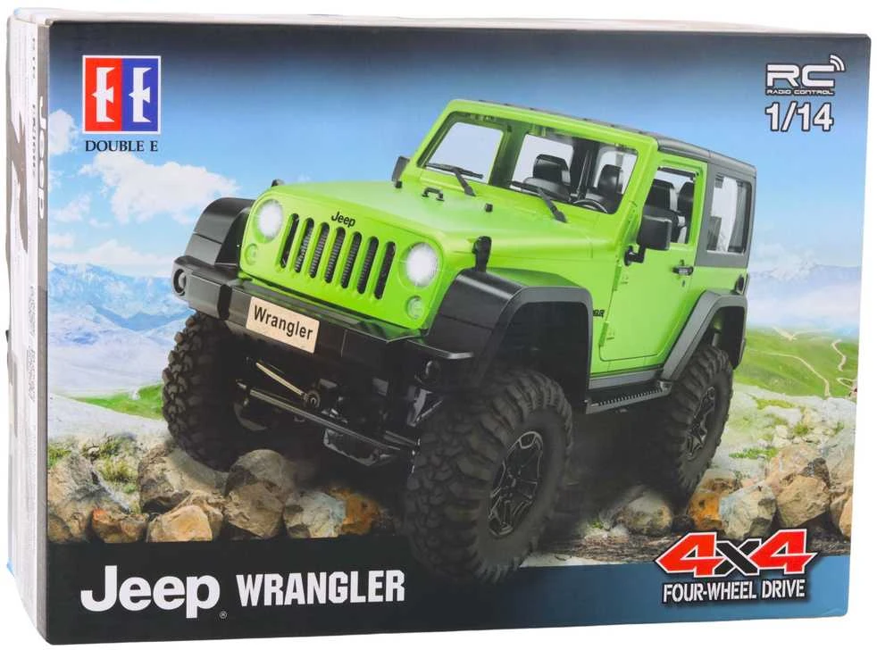 Nuotoliniu būdu valdomas automobilis Jeep Wrangler, žalias