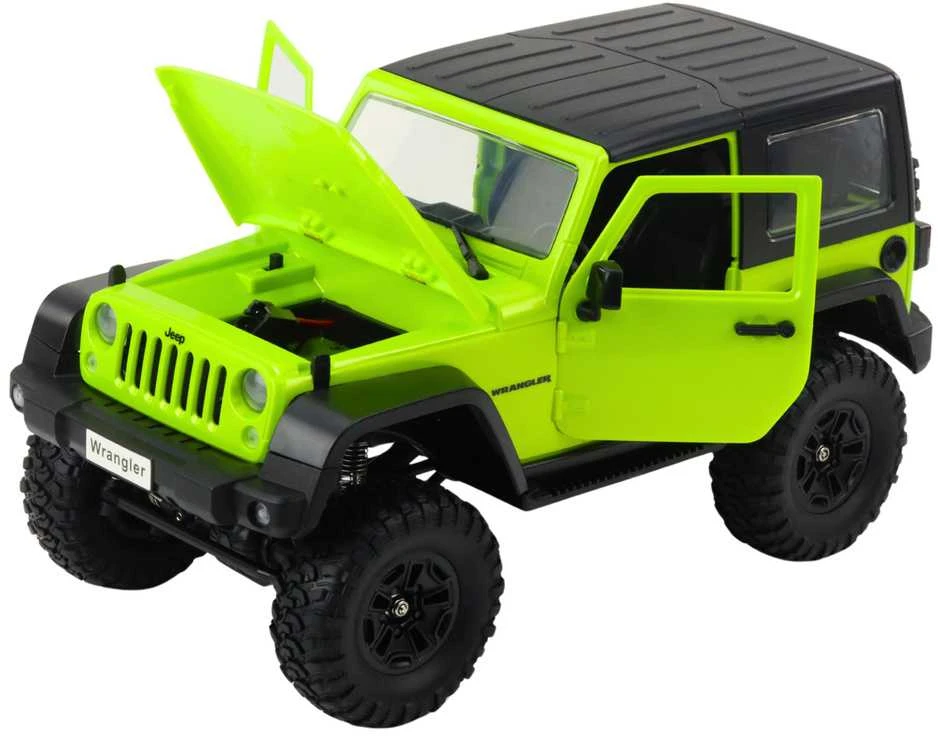 Nuotoliniu būdu valdomas automobilis Jeep Wrangler, žalias