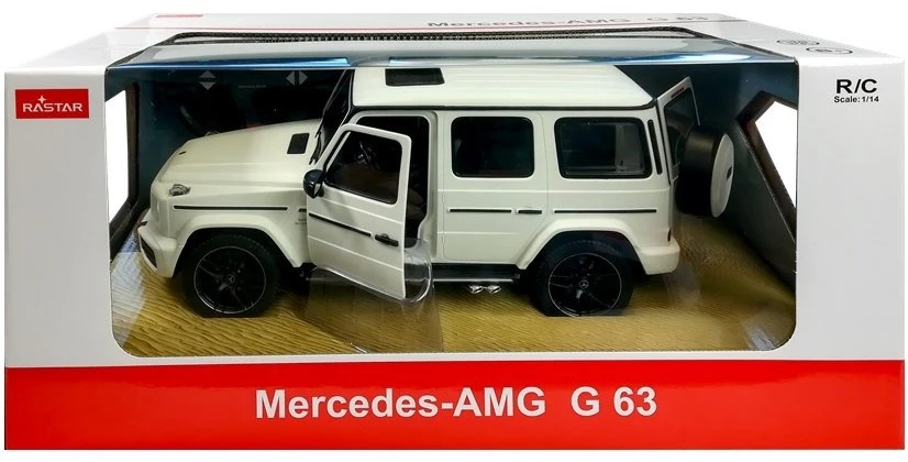 Nuotoliniu būdu valdomas automobilis Mercedes G63, baltas