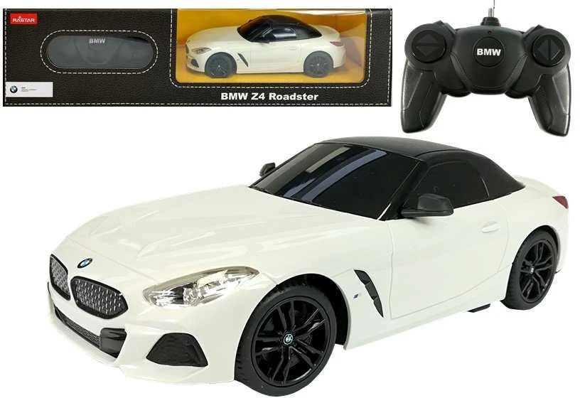 Automobilis BMW Z4 Roadster Rastar R/C su nuotolinio valdymo pultu, 1:24, baltas