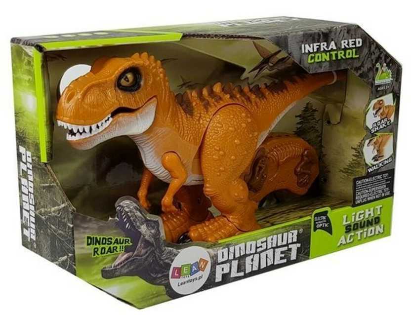 Nuotoliniu būdu valdomas dinozauras Tyranozaur, rudas, 1 vnt.