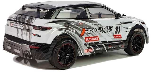 Nuotoliniu būdu valdomas lenktynių automobilis 1:10, baltas