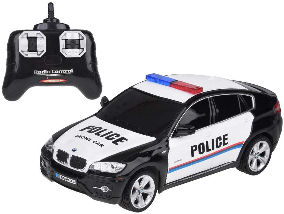 Nuotoliniu būdu valdomas policijos automobilis BMW X6, juodas