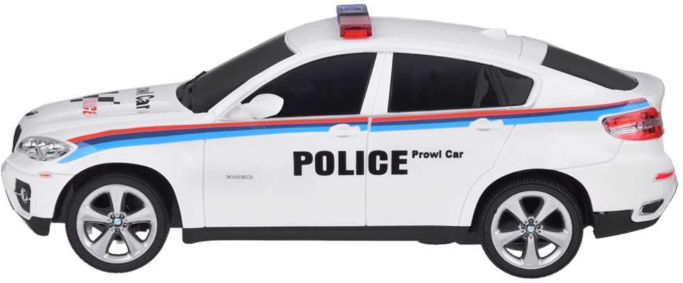 Nuotoliniu būdu valdomas policijos automobilis BMW X6, baltas