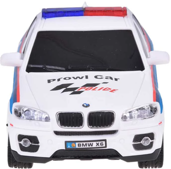 Nuotoliniu būdu valdomas policijos automobilis BMW X6, baltas