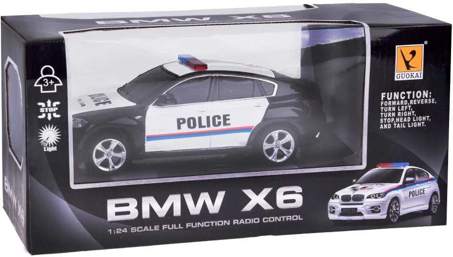 Nuotoliniu būdu valdomas policijos automobilis BMW X6, juodas