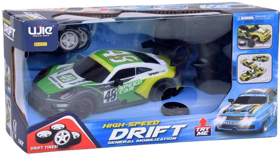 Nuotoliniu būdu valdomas sportinis automobilis „Drift Car“, žalias