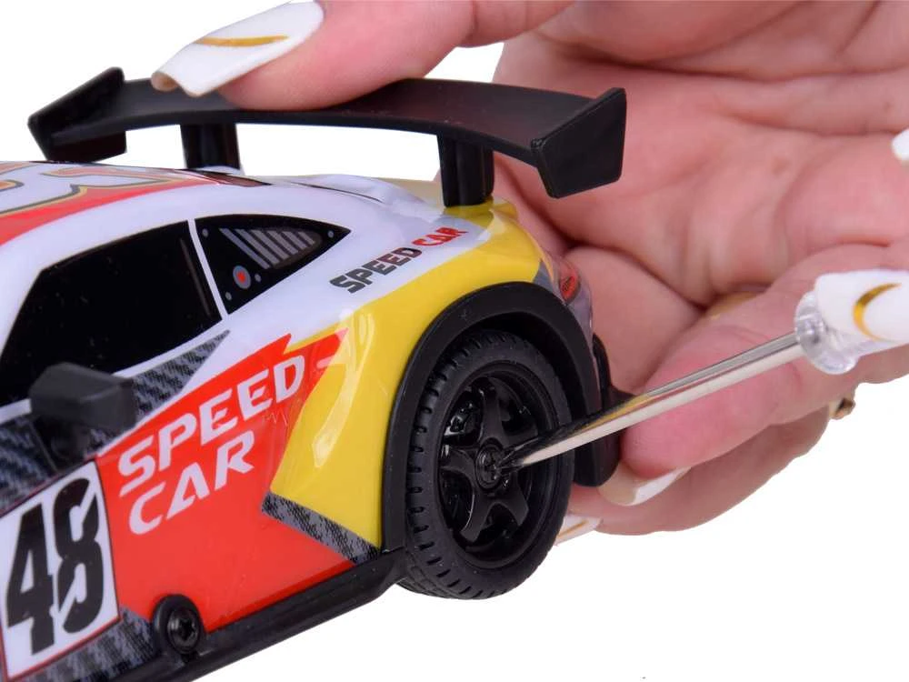Nuotoliniu būdu valdomas sportinis automobilis „Drift Car“, raudonas