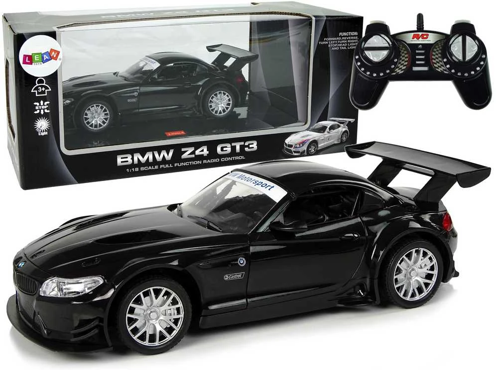 Nuotoliniu būdu valdomas sportinis automobilis BMW Z4 GT3, 2.4 G, 1:18, juodas