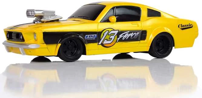 Nuotoliniu būdu valdomas sportinis Muscle Car automobilis 1:20, geltonas