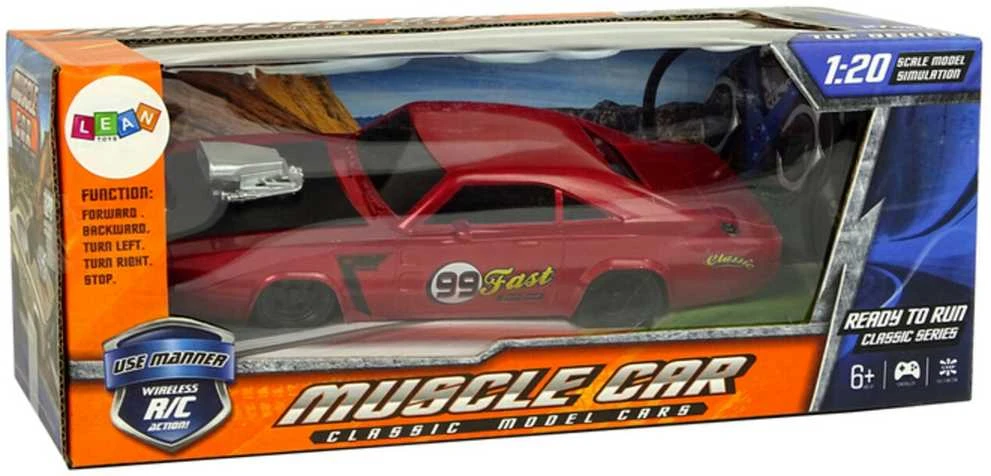 Nuotoliniu būdu valdomas sportinis Muscle Car automobilis 1:20, raudonas
