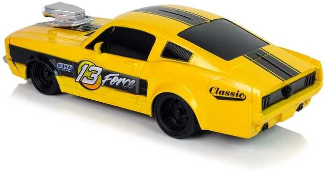 Nuotoliniu būdu valdomas sportinis Muscle Car automobilis 1:20, geltonas
