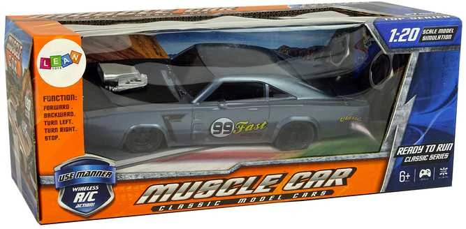 Nuotoliniu būdu valdomas sportinis Muscle Car automobilis 1:20, pilkas
