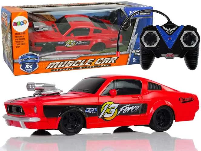 Nuotoliniu būdu valdomas sportinis Muscle Car automobilis 1:20, raudonas