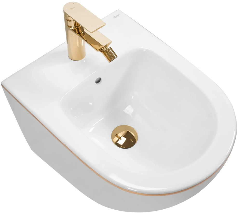 Pakabinama bidė Rea Carlo Mini, Baltas/Gold Edge