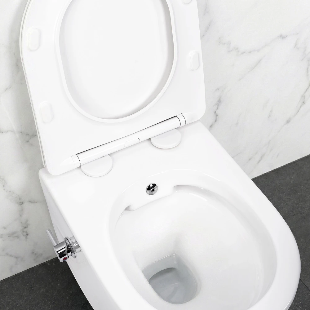 Pakabinamas klozetas REA Carlo Lux Rimless su bidė funkcija