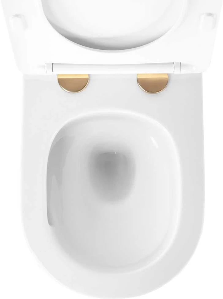 Pakabinamas klozetas Rea Carlo Mini Tornado NFQ, Gold/Baltas