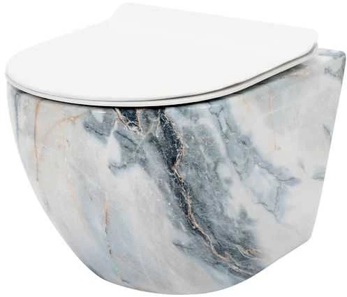 Pakabinamas klozetas Rea Carlos Slim Rimless, Granit Shiny