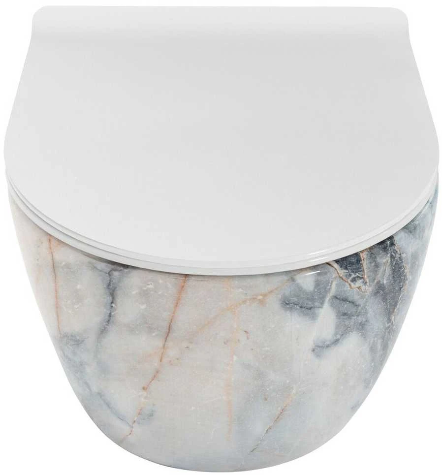 Pakabinamas klozetas Rea Carlos Slim Rimless, Granit Shiny