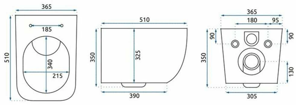 Pakabinamas klozetas REA Martin Slim Rimless Duroplast