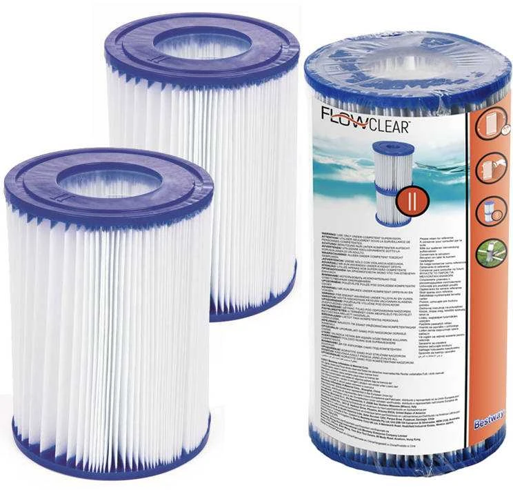 Pakeičiamos vandens filtro kasetės II tipo siurbliui Bestway, 2 vnt.