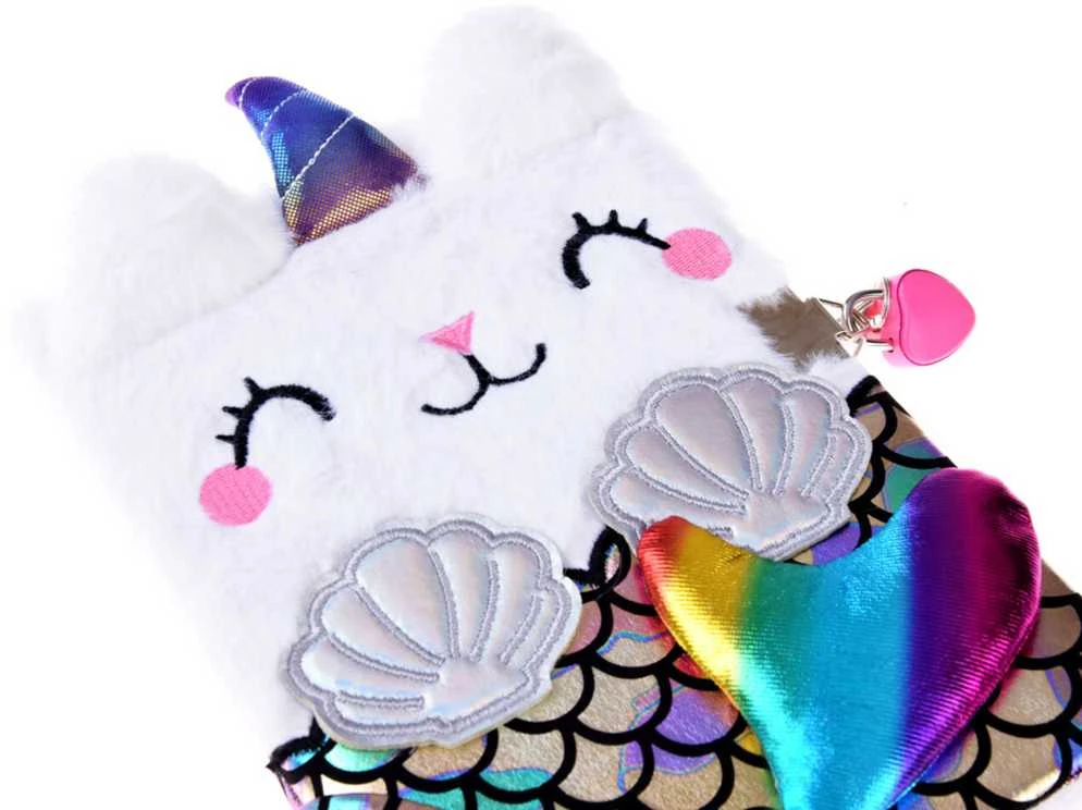 Paslapčių dienoraštis su rakteliu "Cat Unicorn Mermaid"