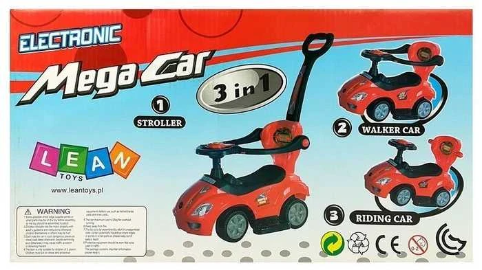Paspiriama mašinėlė-stumdukas Mega Car 3in1, geltona