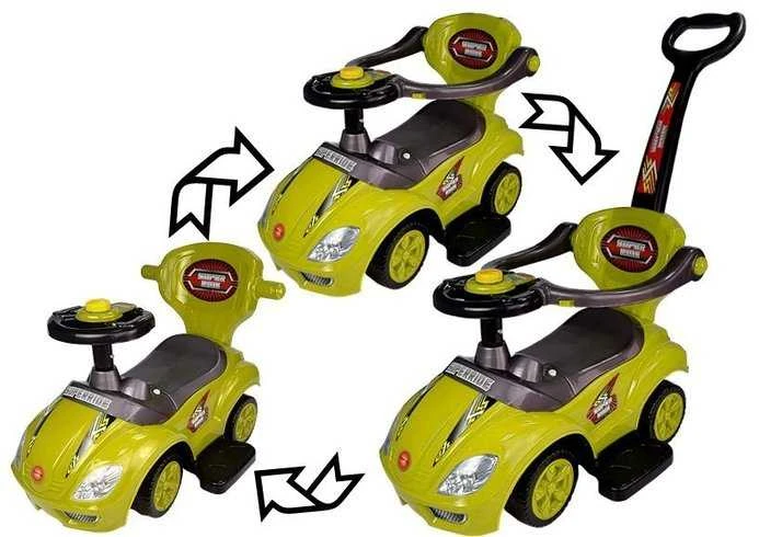 Paspiriama mašinėlė-stumdukas Mega Car 3in1, geltona