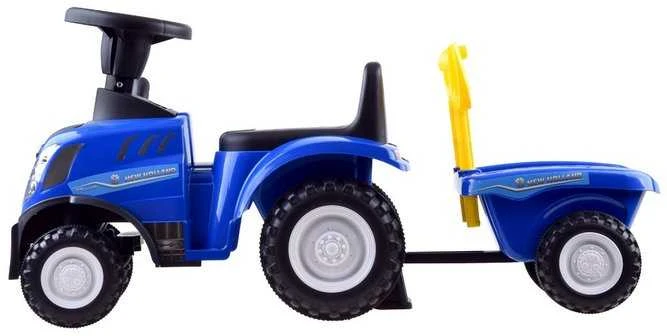 Paspiriamas traktorius su priekaba New Holland, mėlynas