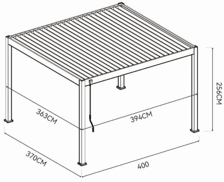 Pavėsinė Pergola DELUXE 3,6x4 Anthracite