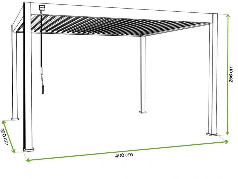Pavėsinė Pergola DELUXE 3.6x4, Baltas