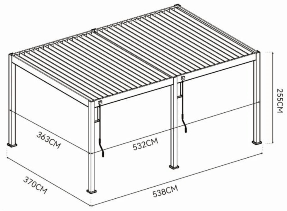 Pavėsinė Pergola DELUXE 3,6x5,3 Anthracite