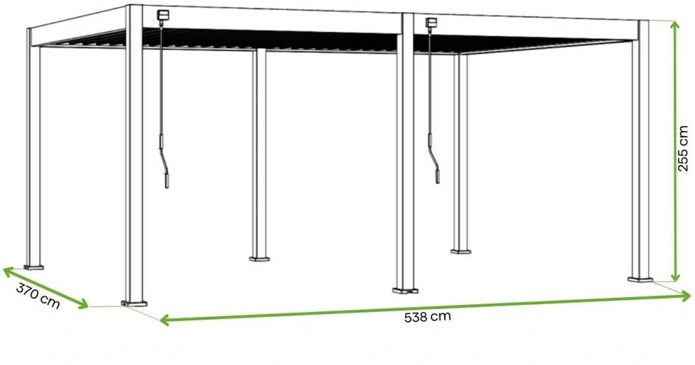Pavėsinė Pergola DELUXE 3.6x5.3, Baltas
