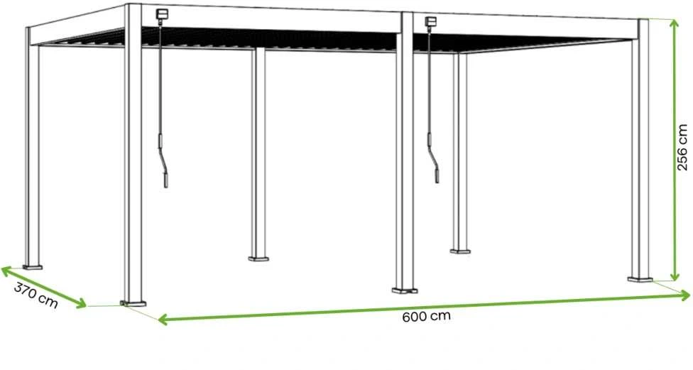 Pavėsinė Pergola DELUXE 3.6x6, Baltas