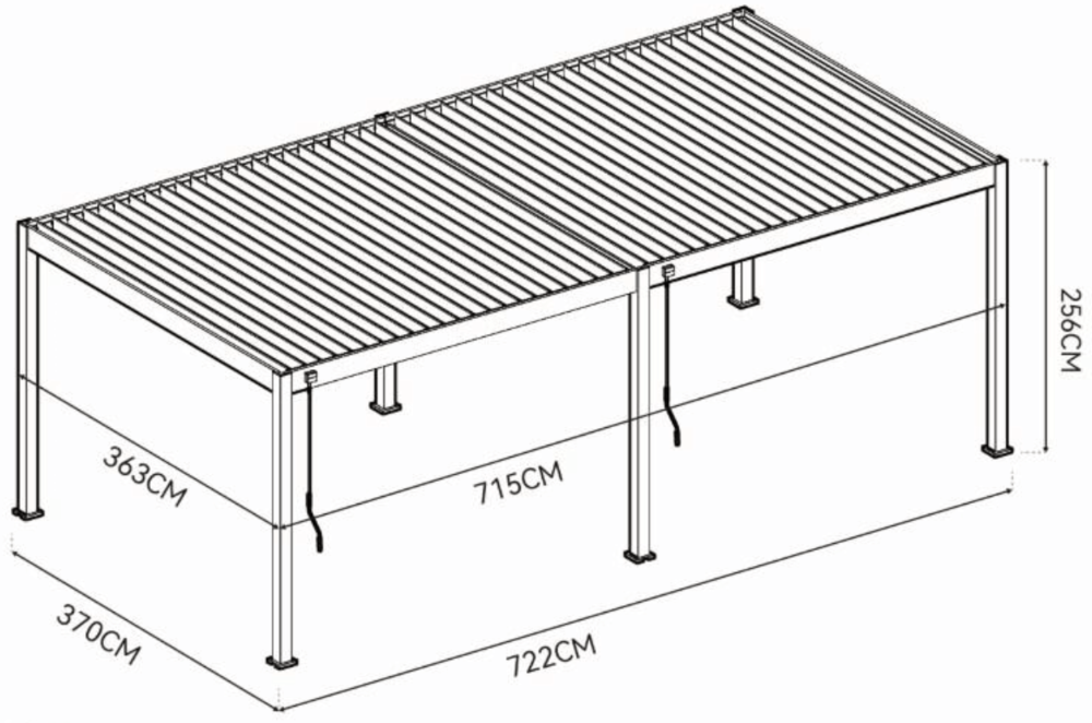 Pavėsinė Pergola DELUXE 3.6x7.2 Anthracite
