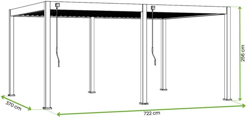 Pavėsinė Pergola DELUXE 3.6x7.2, Baltas