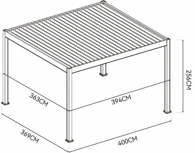 Pavėsinė Pergola DELUXE AUTOMATIC 3.6x4 su LED, Anthracite