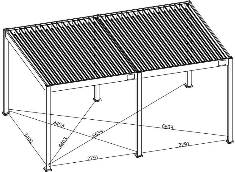 Pavėsinė Pergola DELUXE AUTOMATIC 3.6x6 su LED, Baltas