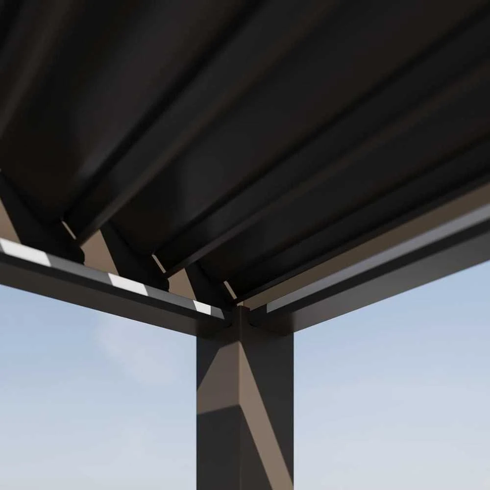 Pavėsinė Pergola DELUXE PRO AUTOMATIC 3x4 su LED, Taupe