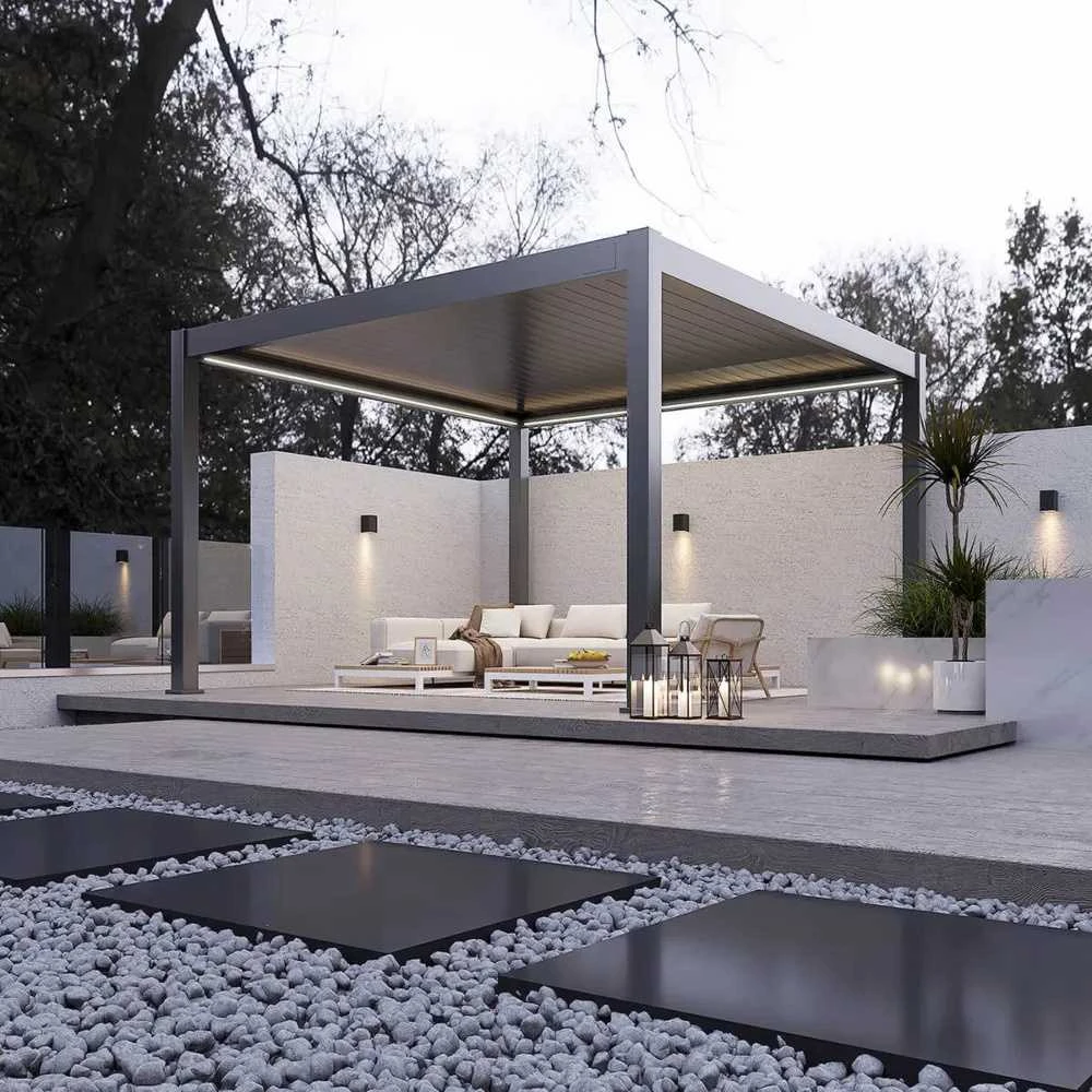 Pavėsinė Pergola DELUXE PRO AUTOMATIC 4x4 su LED, Anthracite