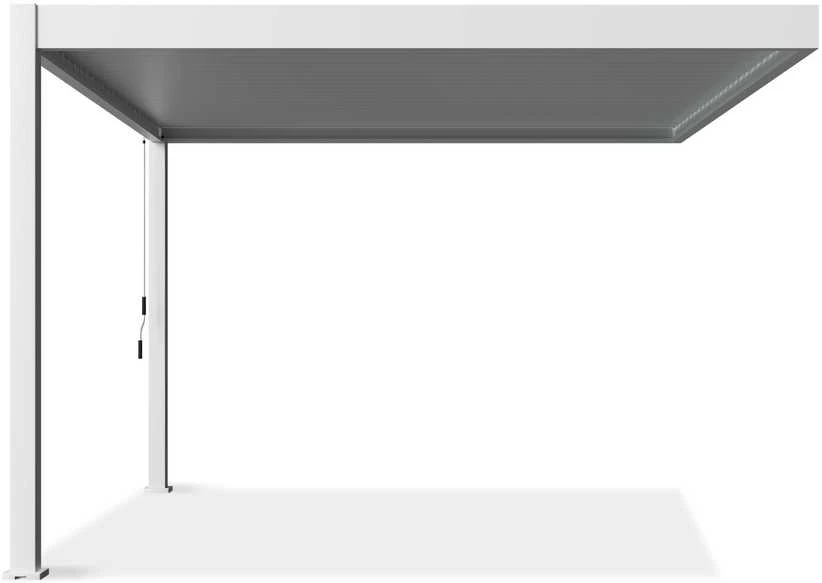Pavėsinė Pergola DELUXE WALL 3.6x4, Baltas (montuojama prie sienos)